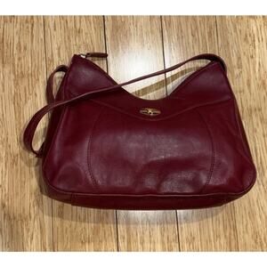 Vintage 80s ETIENNE AIGNER Purse Dark Red Leather Handbag Shoulder Bag Oxblood